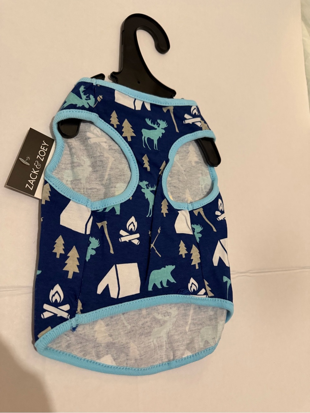 S64/S65/IS6 (3) X Small Happy Camper Dog Tank Top - Navy with Yellow Lettering - Picture 2 of 4